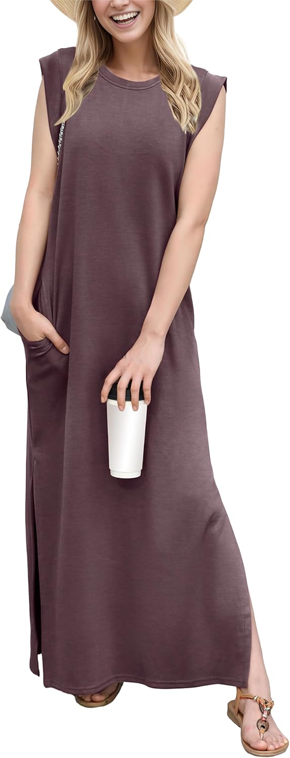 Women's Casual Maxi Dress with Pockets