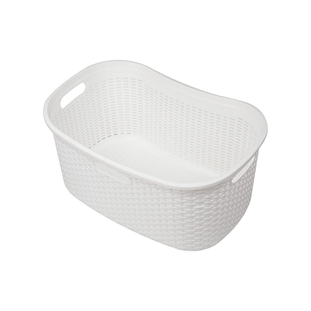 Ivory Wicker Mind Reader 40L Laundry Basket - Laundry Baskets by Handbags Specialist Headquarter | Available at Handbags Specialist Headquarter