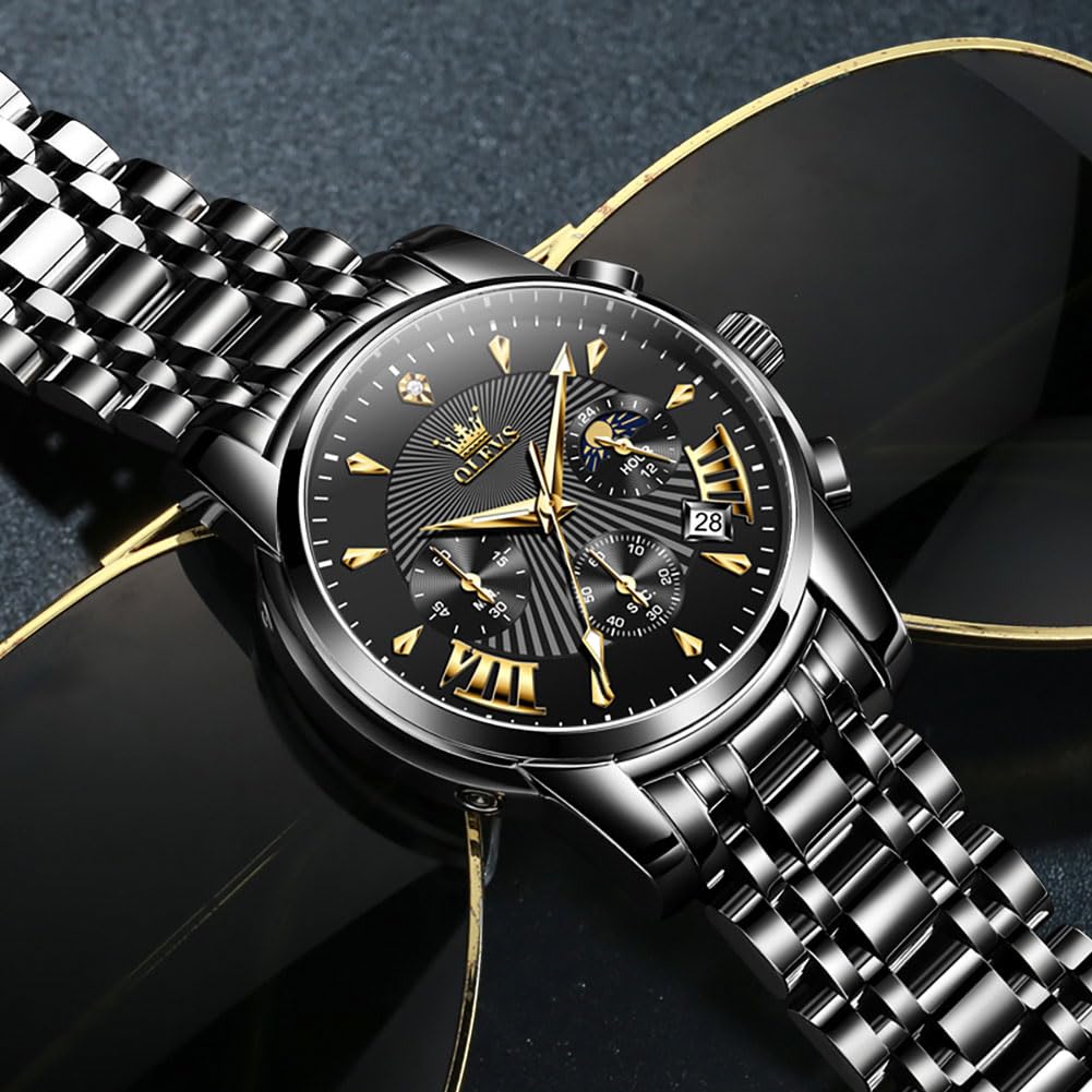 EclipseTime: Luminous Men's Luxury Chrono Watch