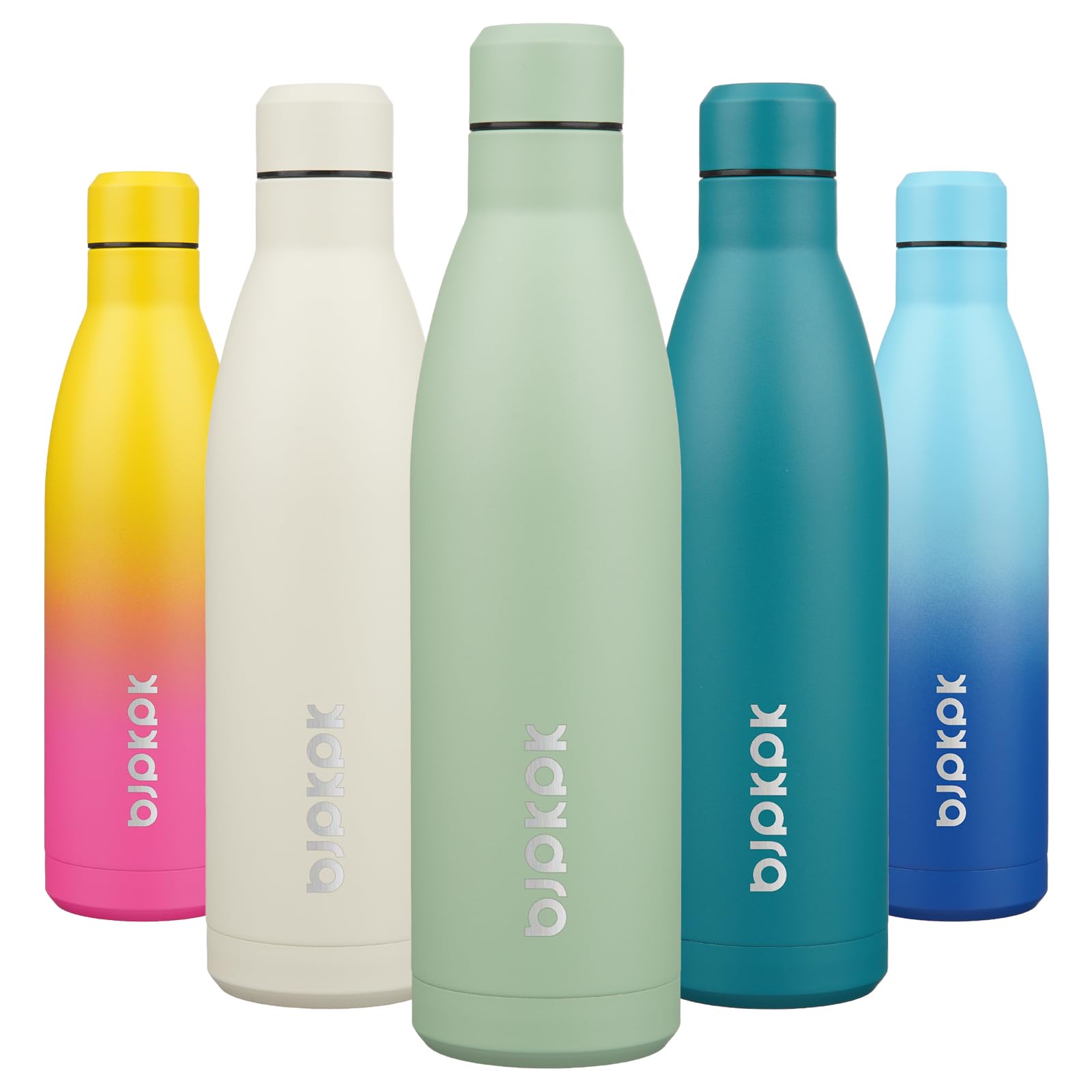 BJPKPK 17oz Insulated Stainless Steel Water Bottles,Sports Water Bottles Keep Cold for 24 Hours and Hot for 12 Hours,BPA Free for Travel,Pink