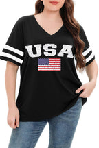 Summer V-Neck Plus Tunic Tee for Women 1X-5X - Woman T-Shirt by Handbags Specialist Headquarter | Available at Handbags Specialist Headquarter