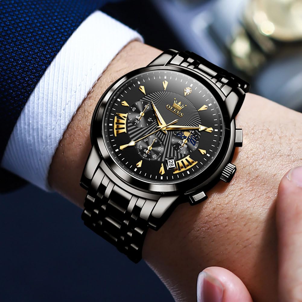 EclipseTime: Luminous Men's Luxury Chrono Watch