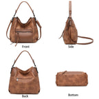 Lapsting Boho Faux Leather Hobo Shoulder Bag