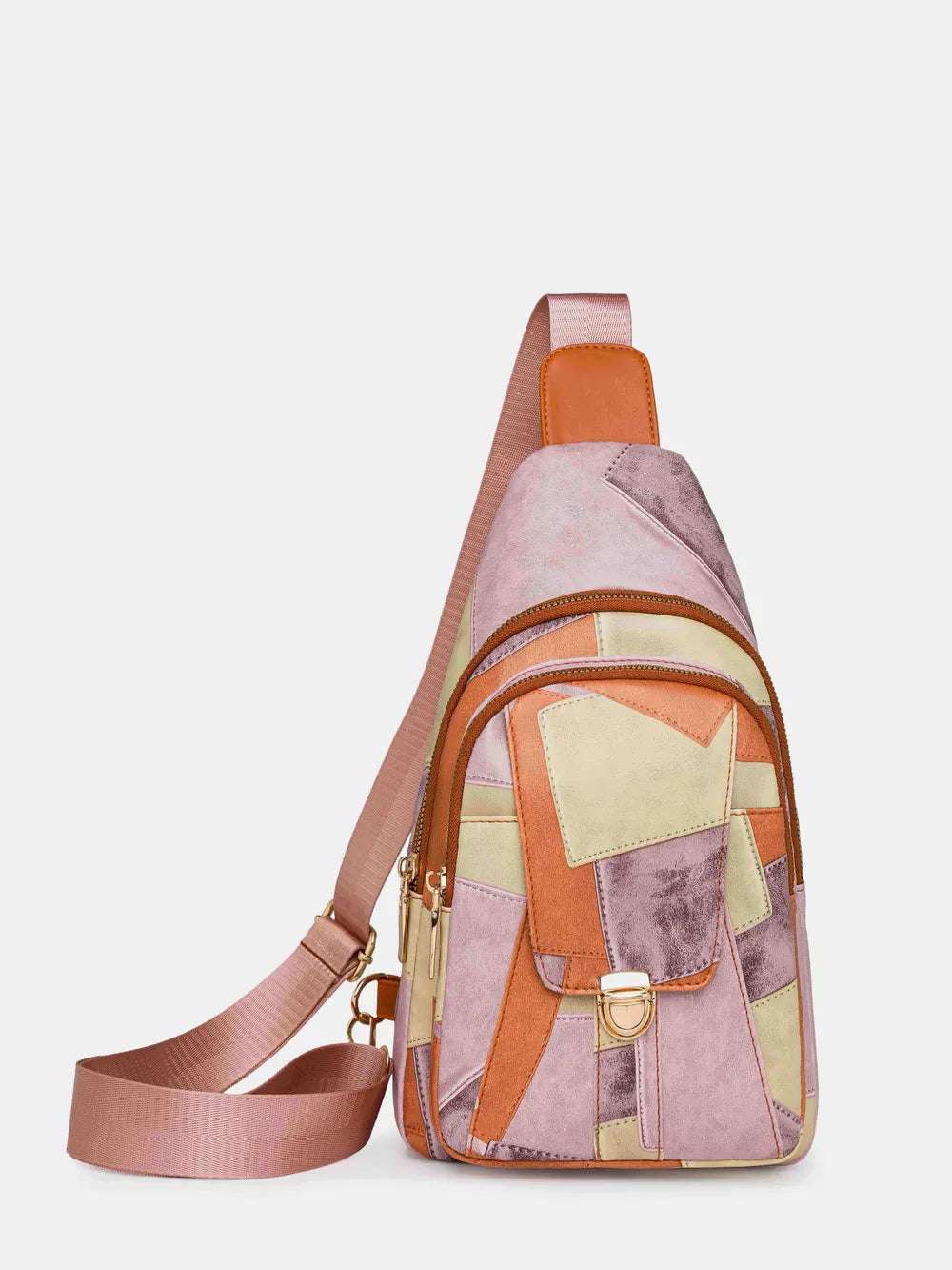 PU Leather Color Block Crossbody Bag - Crossbody Bag by Trendsi | Available at Handbags Specialist Headquarter