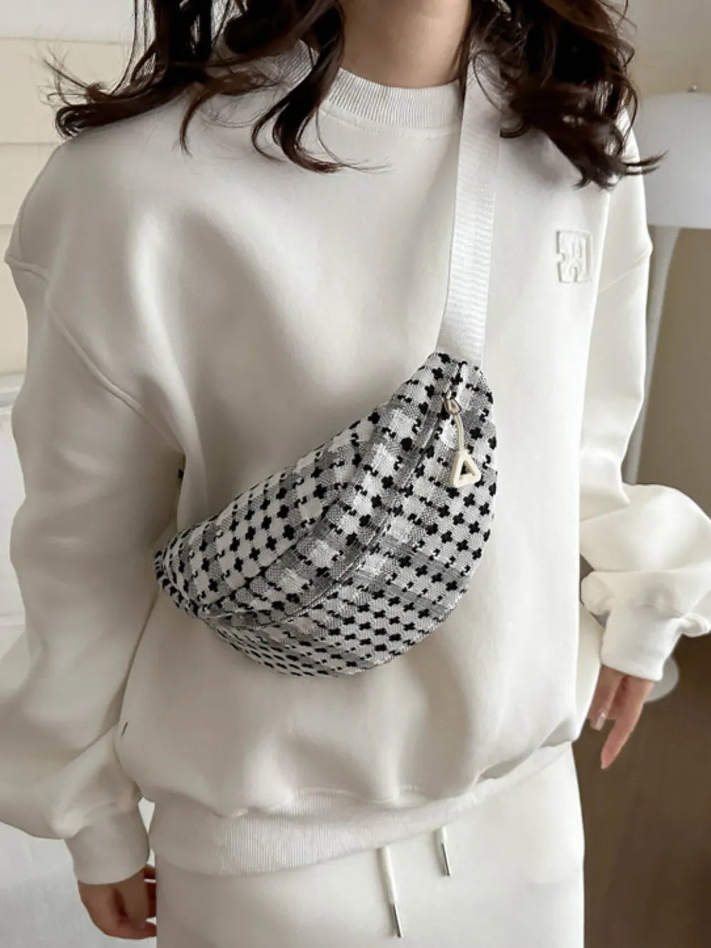Plaid Wide Strap Crossbody Bag - Handbags by Trendsi | Available at Handbags Specialist Headquarter