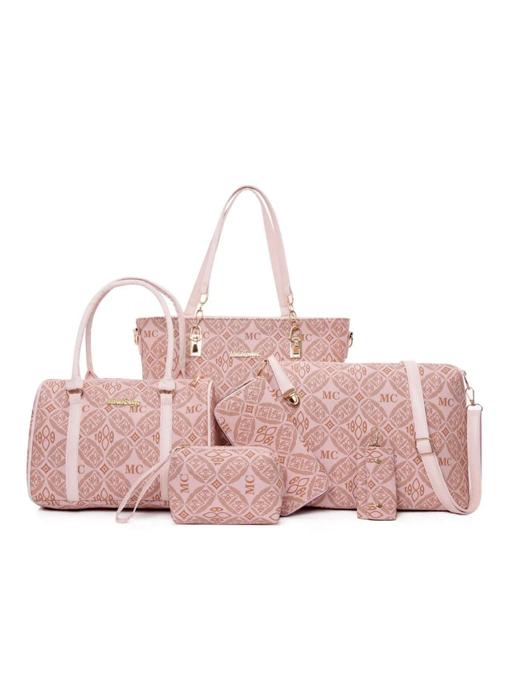 6-Piece Geometric Pattern Bag Set - Wallet by Trendsi | Available at Handbags Specialist Headquarter