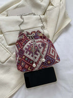 Printed Chain Bucket Bag - Crossbody Bag by Trendsi | Available at Handbags Specialist Headquarter