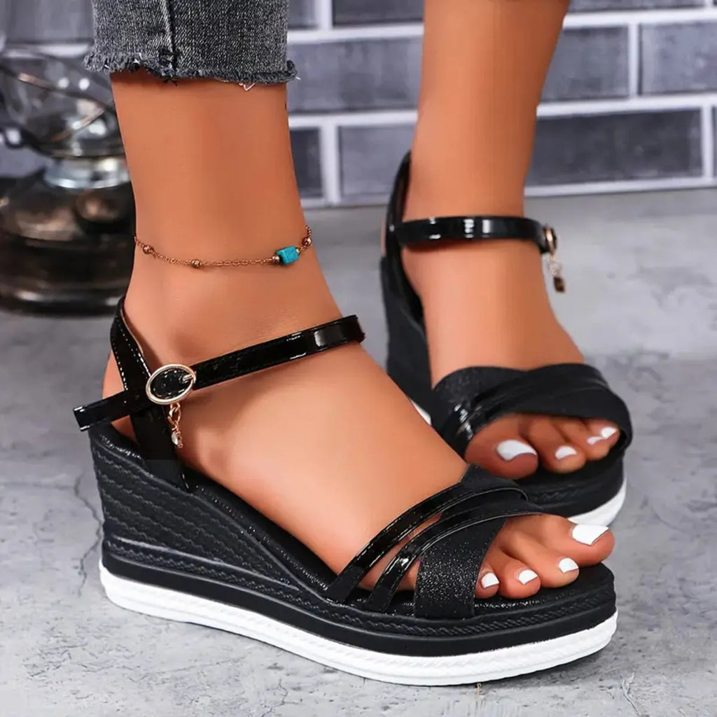Open Toe Wedge Sandals -  by Trendsi | Available at Handbags Specialist Headquarter