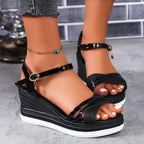 Open Toe Wedge Sandals -  by Trendsi | Available at Handbags Specialist Headquarter