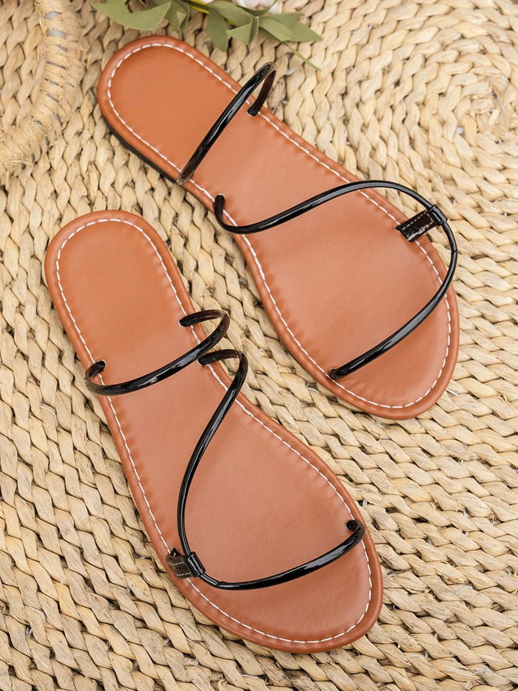 Strappy Leather Flat Sandals - Women Sandals by Trendsi | Available at Handbags Specialist Headquarter