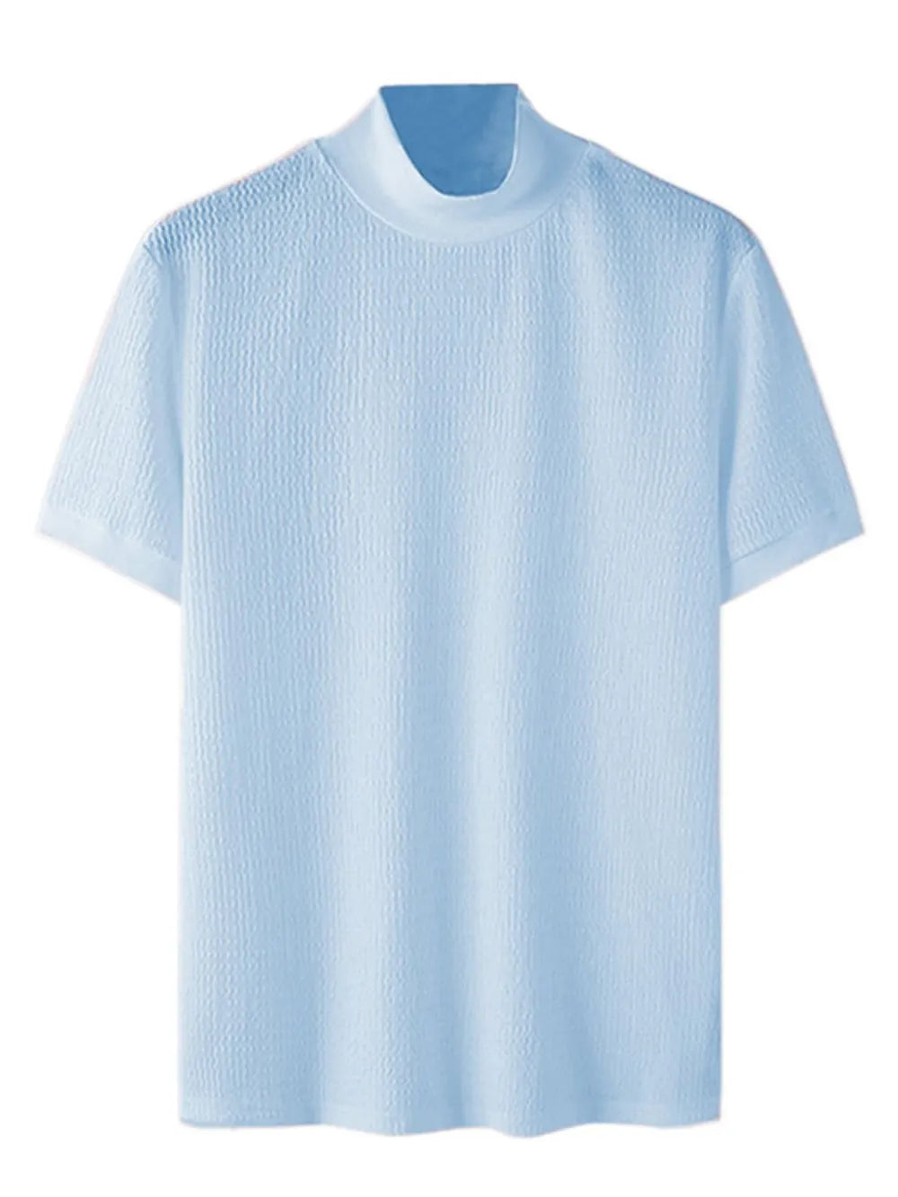 Men's Full Size Mock Neck Short Sleeve T-Shirt Plus Size - Men's Shirts by Trendsi | Available at Handbags Specialist Headquarter