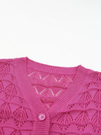 Buttoned Front Openwork Cardigan - Tops by Trendsi | Available at Handbags Specialist Headquarter
