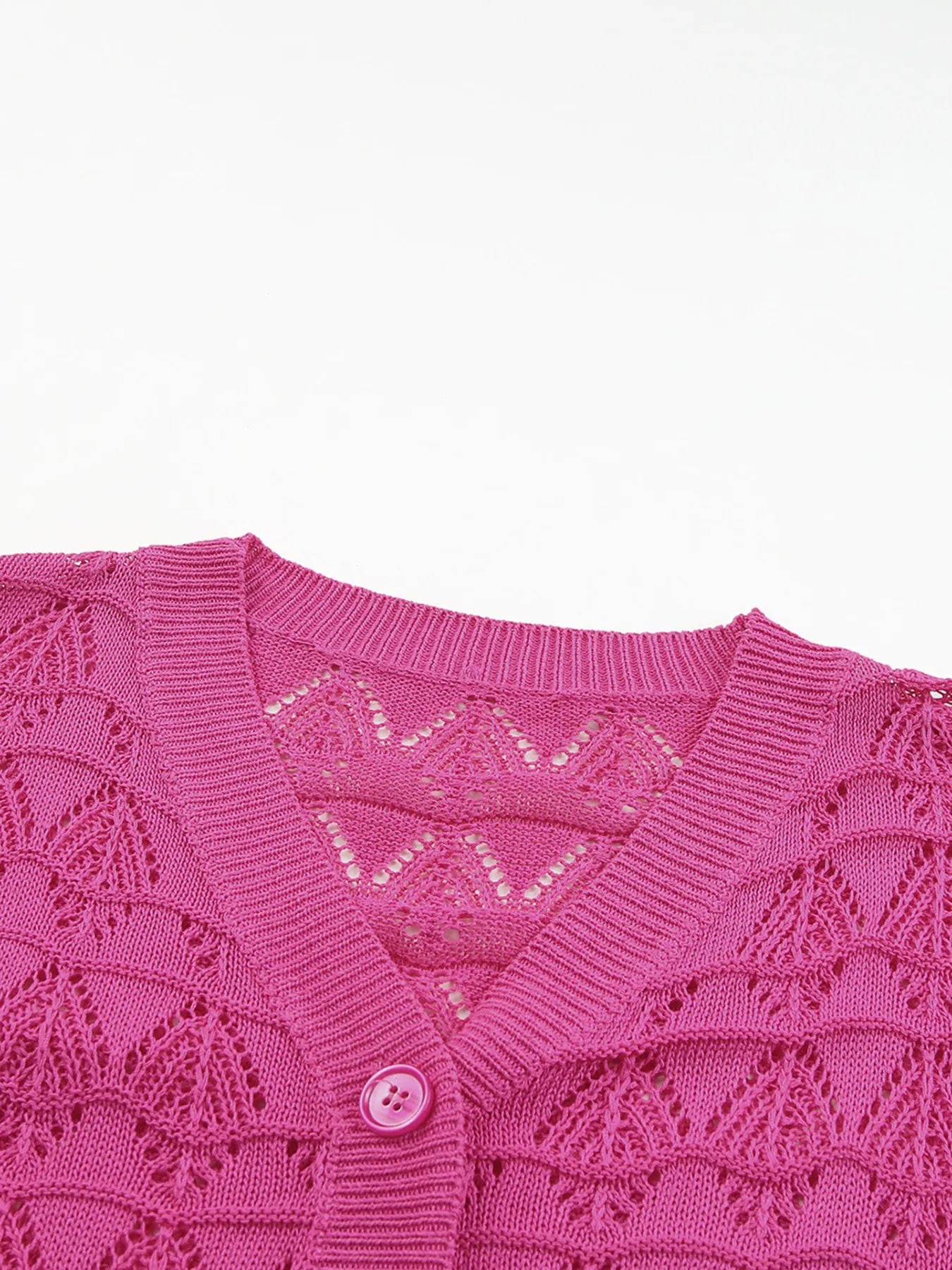 Buttoned Front Openwork Cardigan - Tops by Trendsi | Available at Handbags Specialist Headquarter