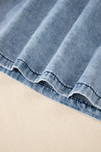 Mineral Wash Denim Frayed U Neck Sleeveless Top - Women / Jeans & Denim by Trendsi | Available at Handbags Specialist Headquarter