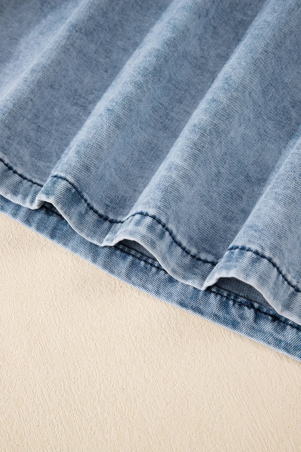 Mineral Wash Denim Frayed U Neck Sleeveless Top - Women / Jeans & Denim by Trendsi | Available at Handbags Specialist Headquarter