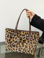Leopard Faux Fur Tote Bag with Coin Purse - Tote Bag by Trendsi | Available at Handbags Specialist Headquarter