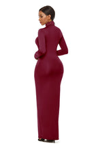 Mock Neck Long Sleeve Maxi Slim Dress - Maxi Dress by Trendsi | Available at Handbags Specialist Headquarter