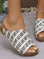 Woven Pattern Platform Wedge Sandals - Women Sandals by Trendsi | Available at Handbags Specialist Headquarter