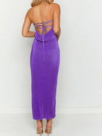 Lace-Up Back Tube Maxi Dress - Maxi Dress by Trendsi | Available at Handbags Specialist Headquarter
