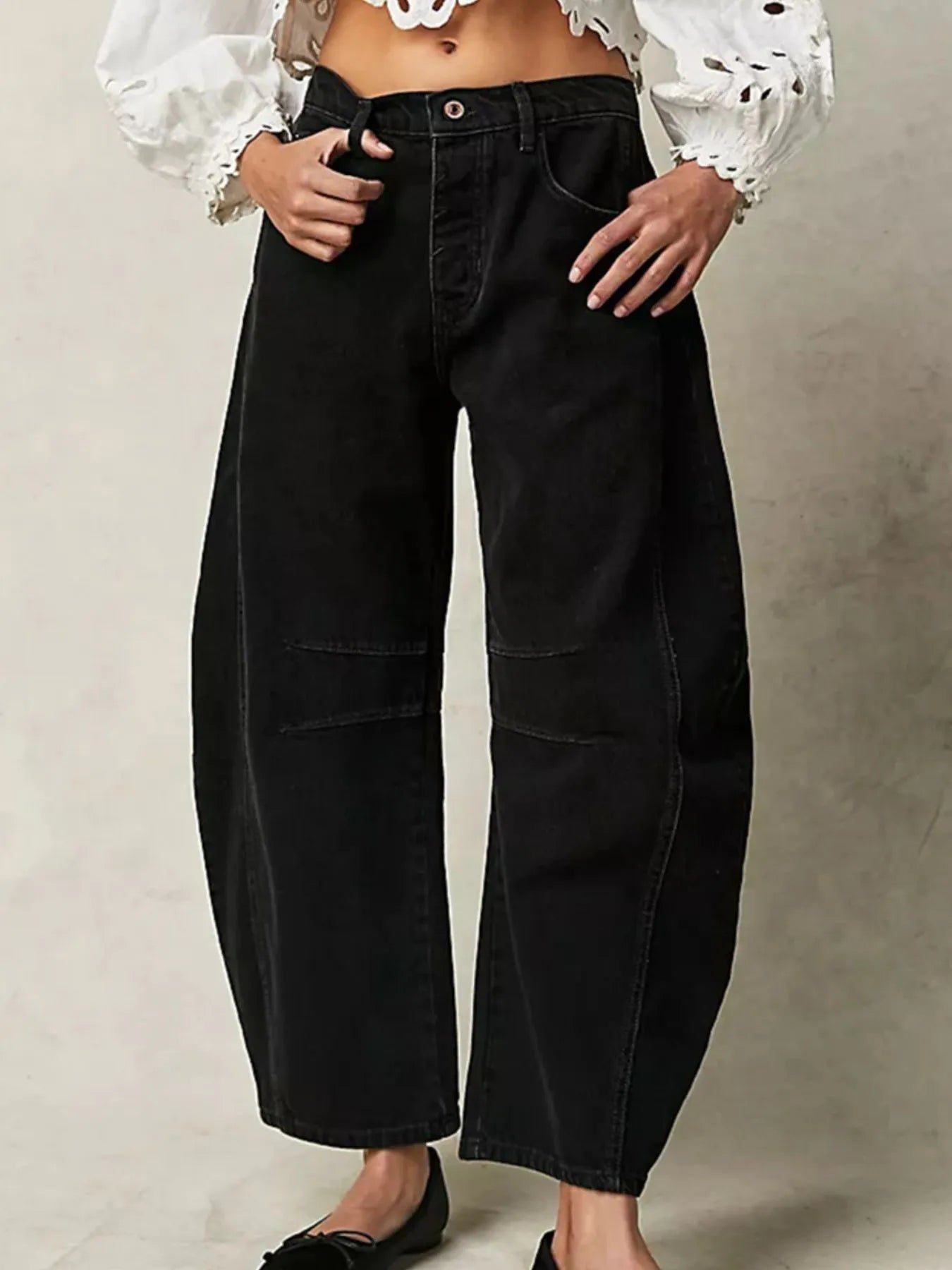 Wide Leg Relaxed Fit Jeans - Women / Jeans & Denim by Trendsi | Available at Handbags Specialist Headquarter