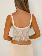 Lace Cami Top with Frill Straps - Tops by Trendsi | Available at Handbags Specialist Headquarter