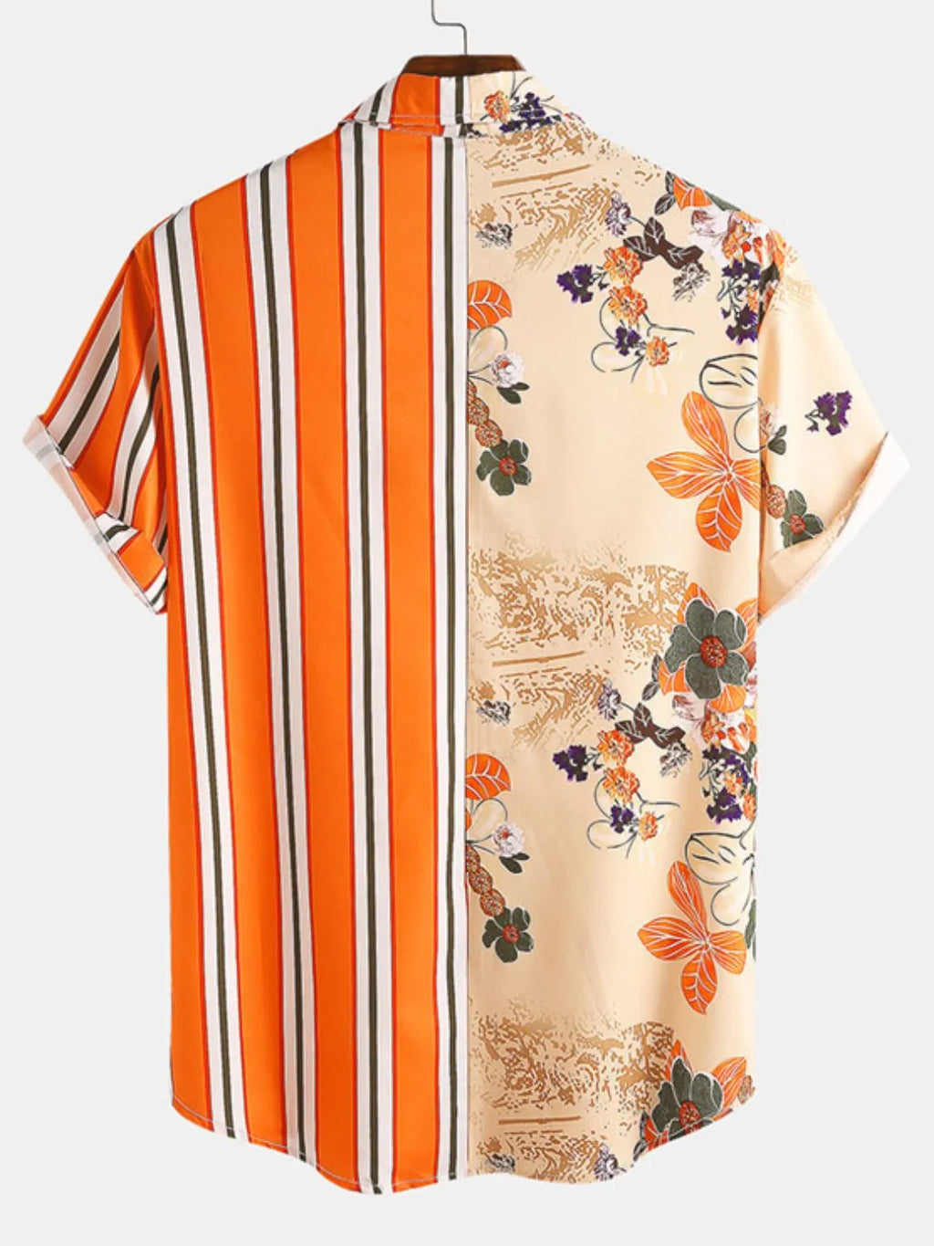 Men's Full Size Printed Button Up Short Sleeve Shirt Plus Size - mens-shirts by Trendsi | Available at Handbags Specialist Headquarter