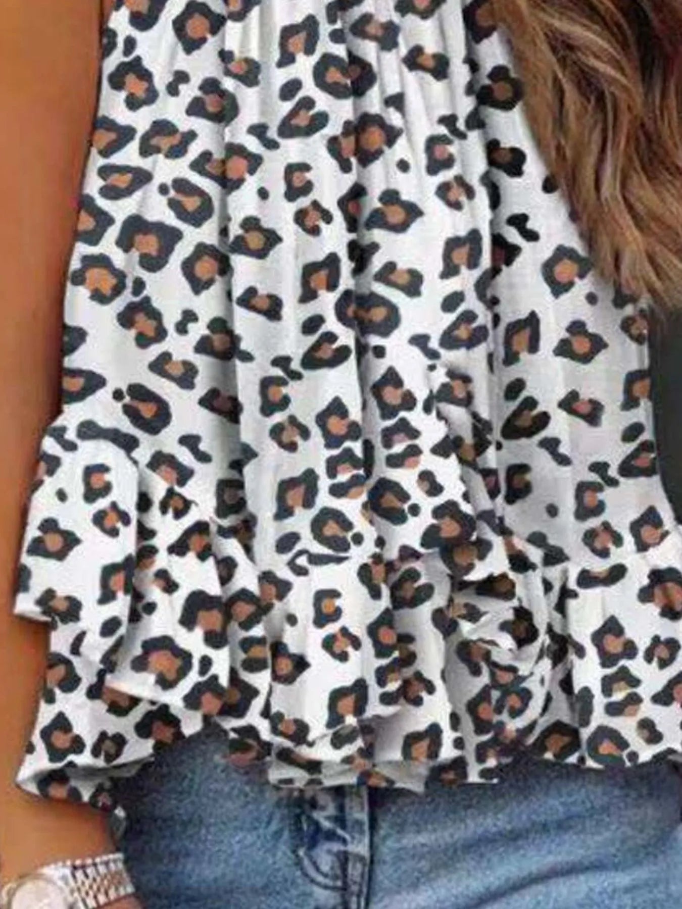 Ruffled Printed Halter Neck Cami Top - Tops by Trendsi | Available at Handbags Specialist Headquarter