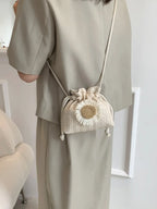 Sunflower Drawstring Bucket Bag - Shoulder Bags by Trendsi | Available at Handbags Specialist Headquarter