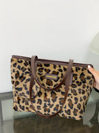 Leopard Faux Fur Tote Bag with Coin Purse - Tote Bag by Trendsi | Available at Handbags Specialist Headquarter