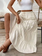 Drawstring Frill Tiered Skirt - Skirts by Trendsi | Available at Handbags Specialist Headquarter