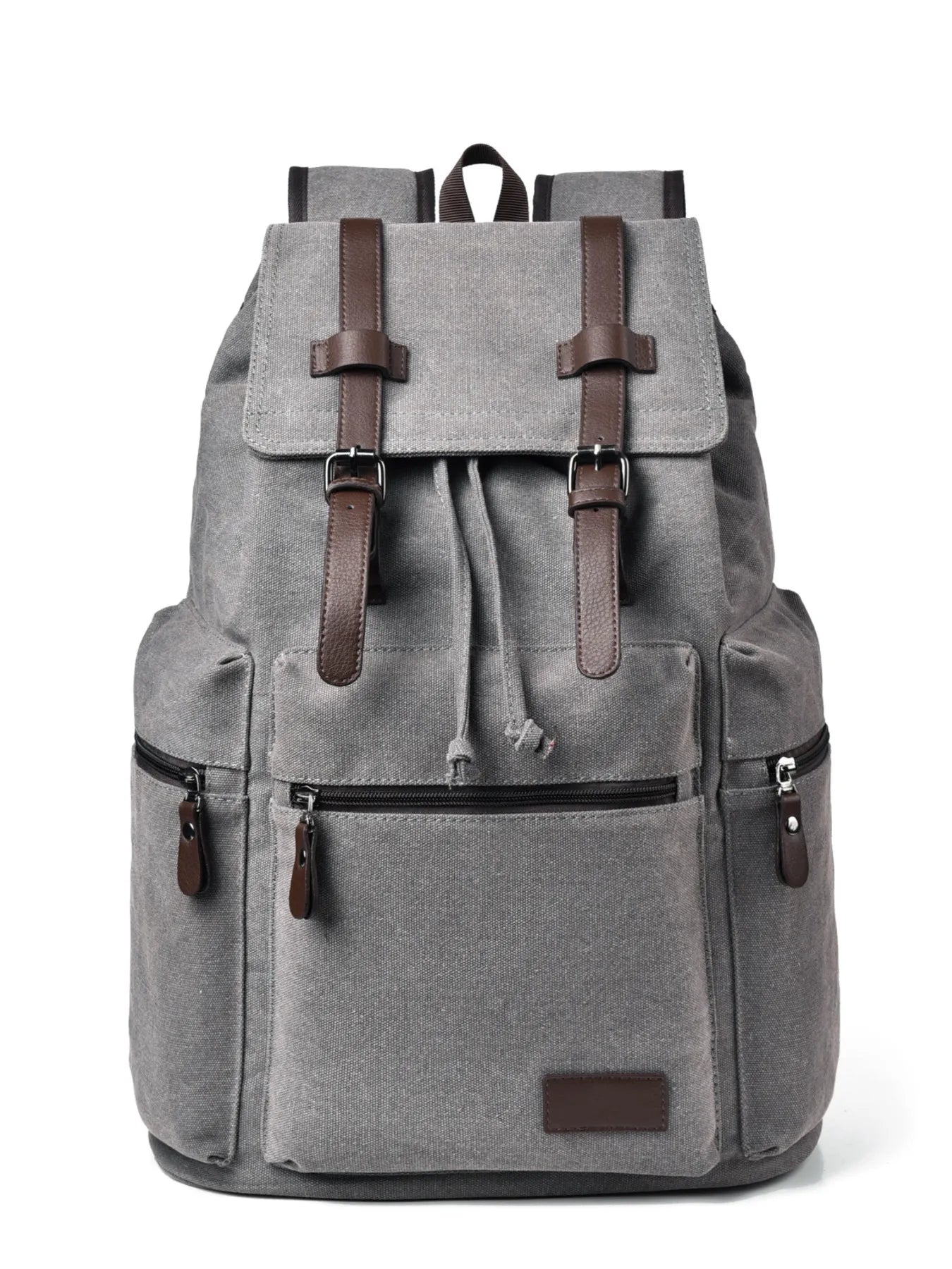 Canvas Backpack Bag with Buckle Straps - Leather Backpack Bag by Trendsi | Available at Handbags Specialist Headquarter