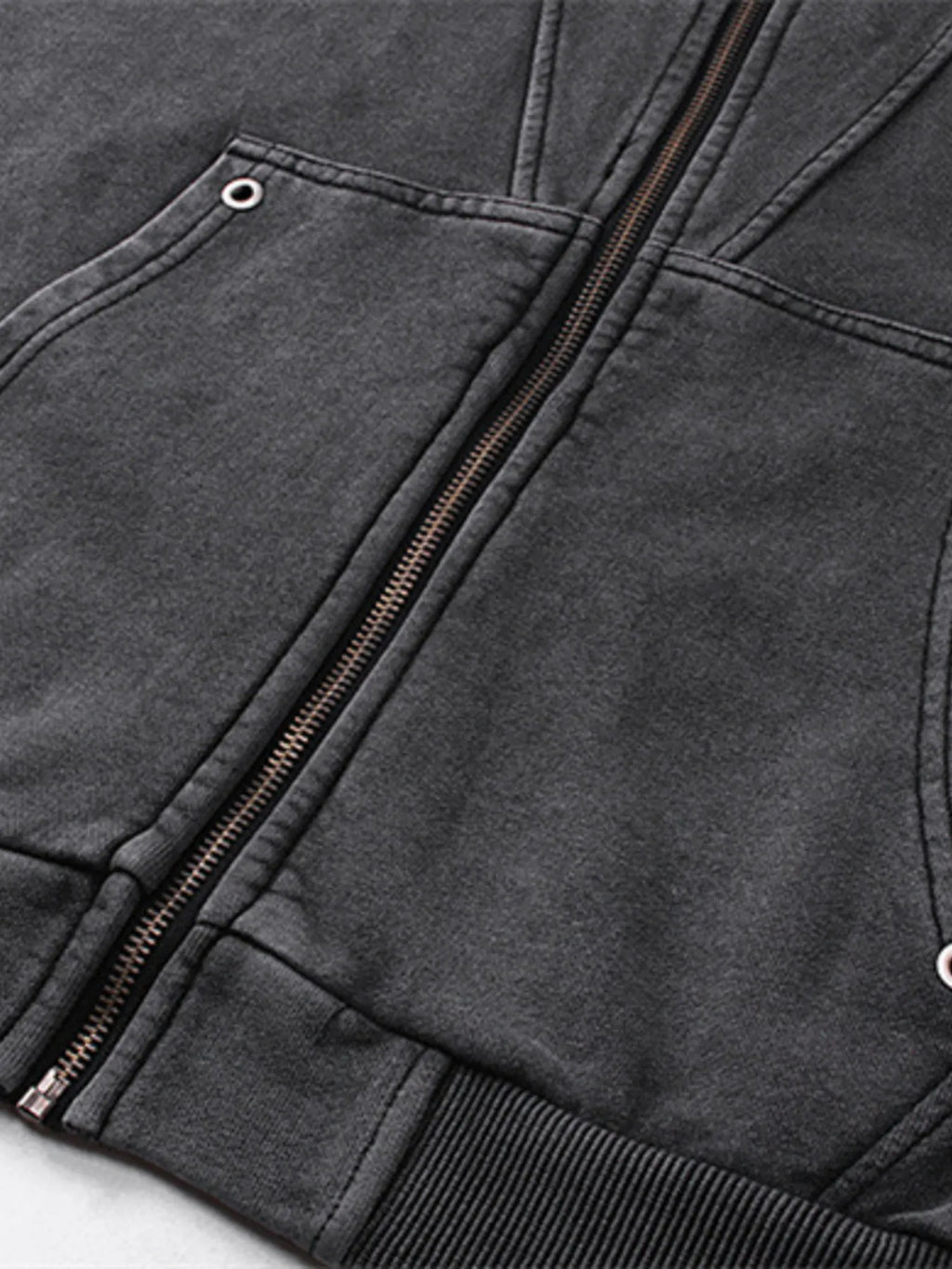 Men's Washed Zip Up Long Sleeve Hooded Jacket - Men's jackets by Trendsi | Available at Handbags Specialist Headquarter