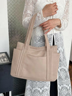 Oxford Cloth Tote Bag with Zipper - Tote Bag by Trendsi | Available at Handbags Specialist Headquarter