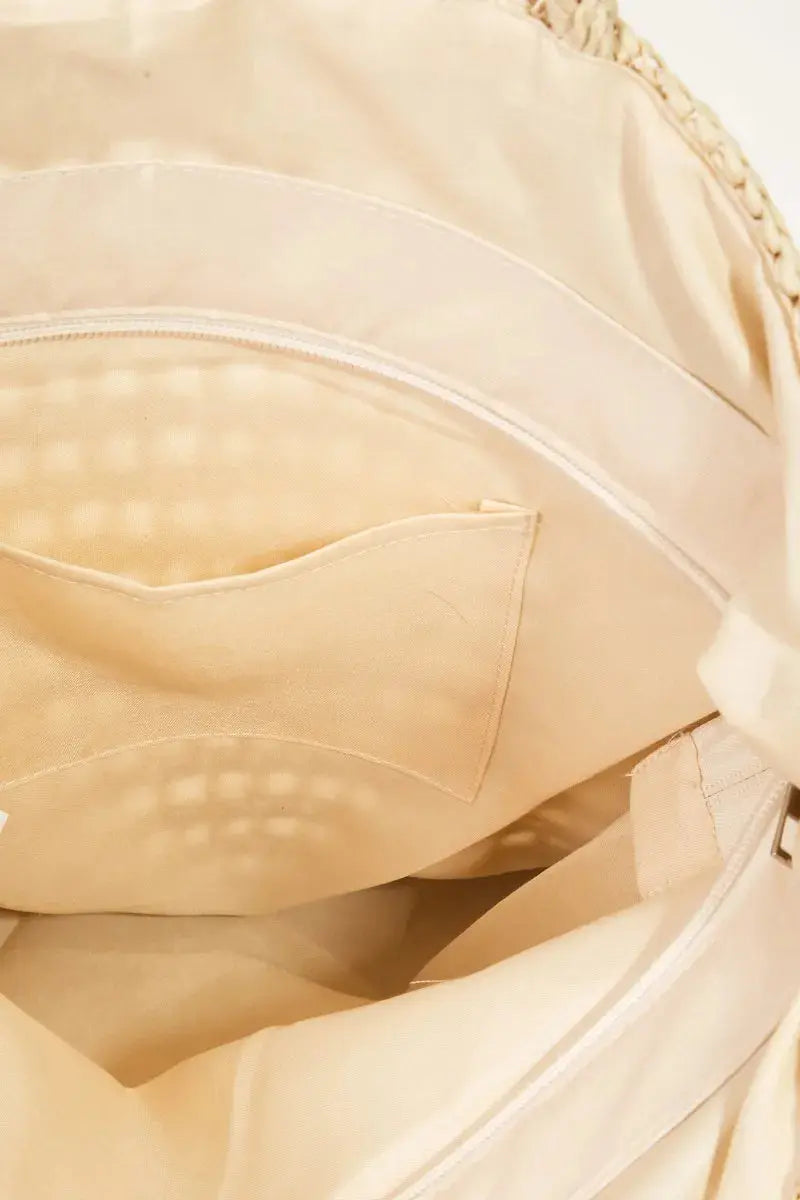 Fame Straw Braided Beach Tote Bag - Tote Bag by Trendsi | Available at Handbags Specialist Headquarter