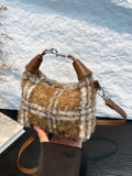 Fuzzy Polyester Mini Handbag with Zipper - Tote Bag by Trendsi | Available at Handbags Specialist Headquarter