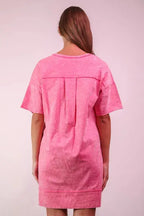 VERY J Plus Size Mineral Washed Knit Shift Mini Dress - Women Plus Size by Trendsi | Available at Handbags Specialist Headquarter