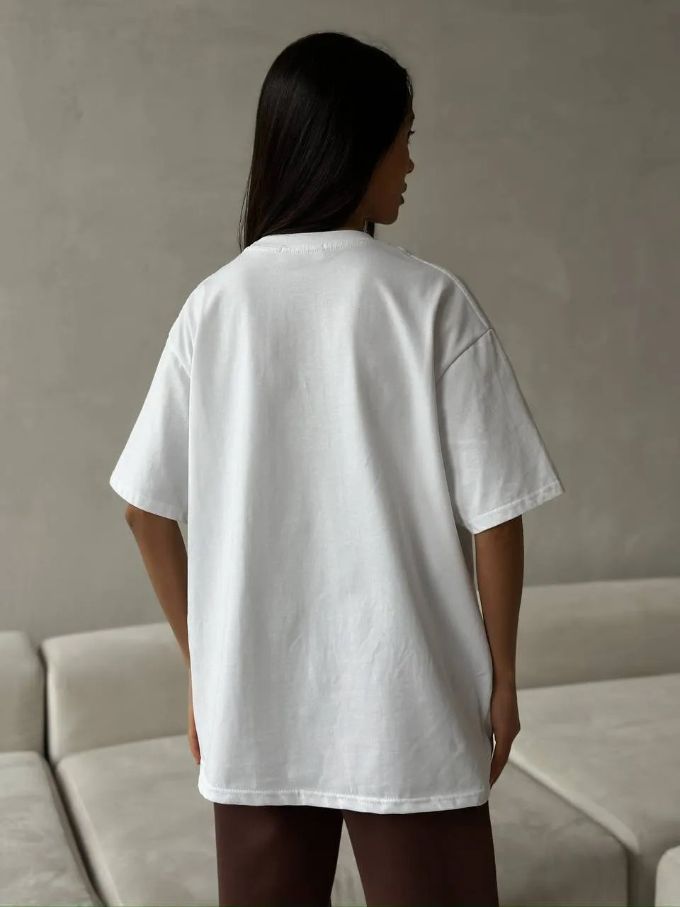 Bow Round Neck Oversized T-Shirt - Tops by Trendsi | Available at Handbags Specialist Headquarter