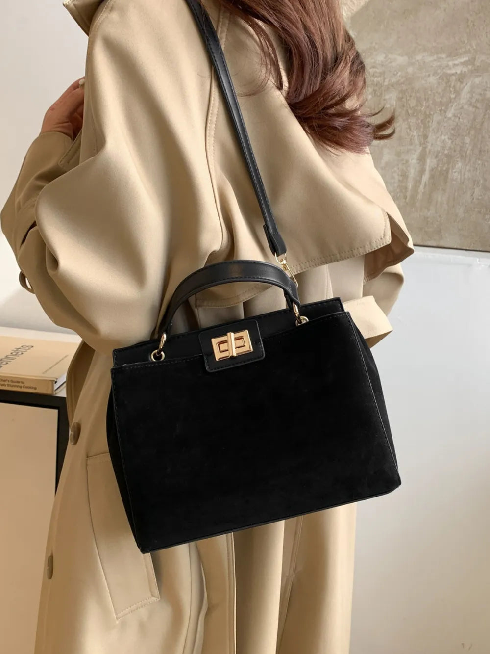 Solid Color Handbag with Removable Strap - handbags by Trendsi | Available at Handbags Specialist Headquarter