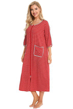 Round Neck Three-Quarter Sleeve Midi Night Dress - Sleepwear by Trendsi | Available at Handbags Specialist Headquarter