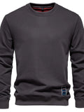 Men's Round Neck Long Sleeve Sweatshirt - Men's Sweatshirts by Trendsi | Available at Handbags Specialist Headquarter