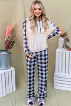 And The Why Drawstring Hooded Top and Plaid Pants Lounge Set - Sleepwear by Trendsi | Available at Handbags Specialist Headquarter