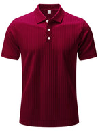Men's Full Size Ribbed Short Sleeve Polo Plus Size - Men's Polo shirt by Trendsi | Available at Handbags Specialist Headquarter