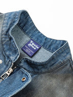 Men's Washed Denim Bomber Jacket - Men's jackets by Trendsi | Available at Handbags Specialist Headquarter