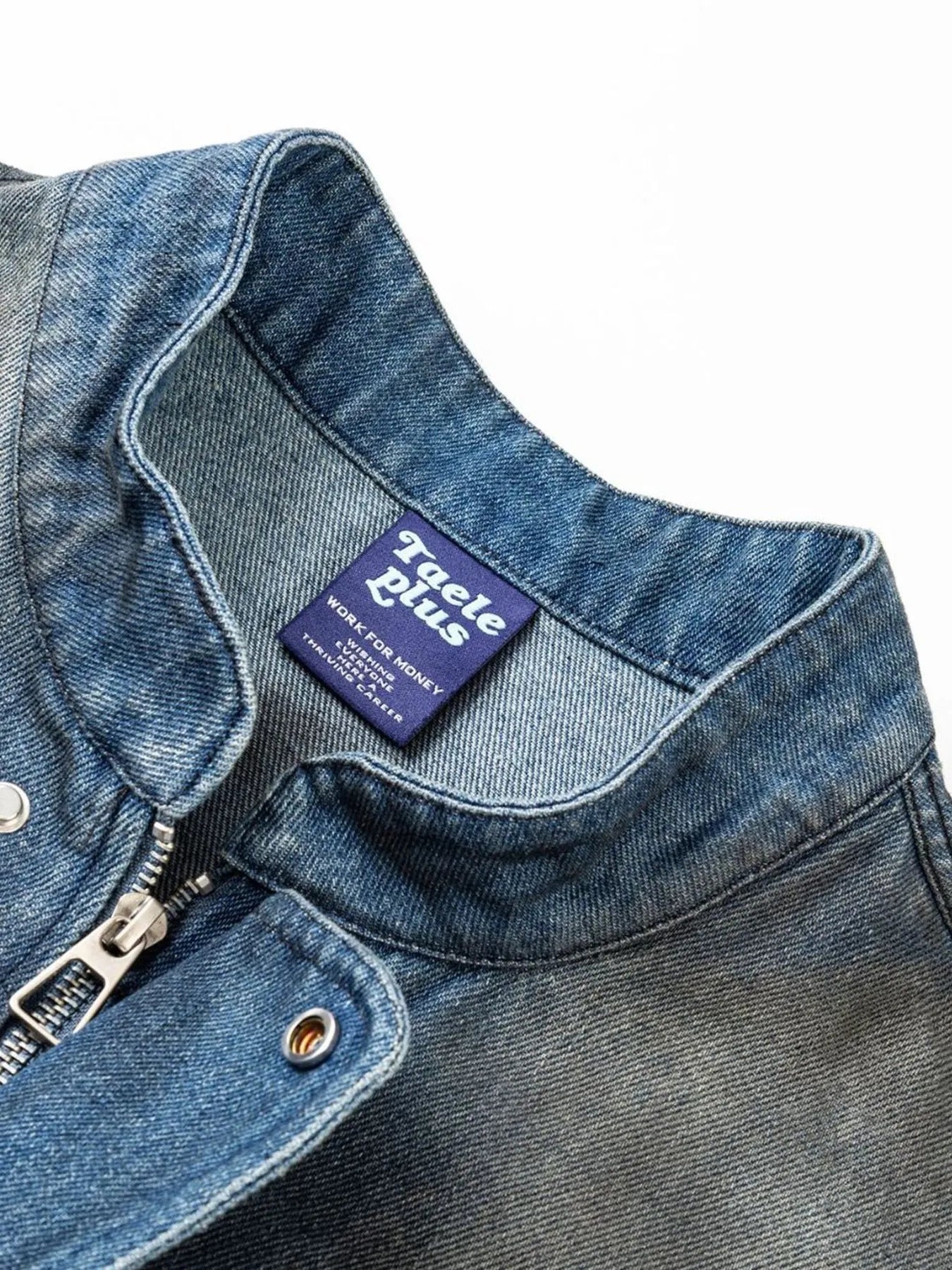 Men's Washed Denim Bomber Jacket - Men's jackets by Trendsi | Available at Handbags Specialist Headquarter