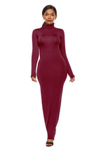 Mock Neck Long Sleeve Maxi Slim Dress - Maxi Dress by Trendsi | Available at Handbags Specialist Headquarter