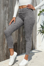 Ribbed High Waist Leggings - Leggings by Trendsi | Available at Handbags Specialist Headquarter