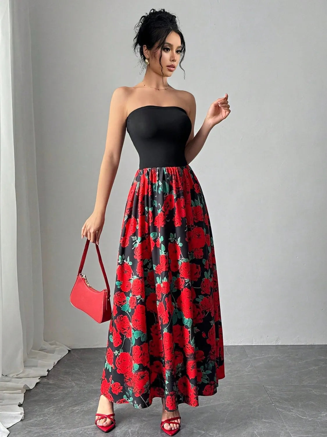 Floral Tube Maxi Dress - Maxi Dress by Trendsi | Available at Handbags Specialist Headquarter