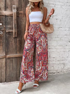 Printed Wide Leg Pants - Women Pants by Trendsi | Available at Handbags Specialist Headquarter