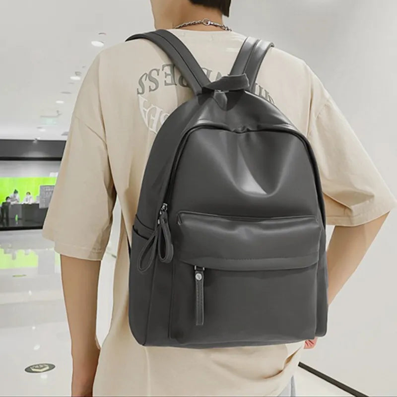 PU Leather Zip Backpack Bag - Leather Backpack Bag by Trendsi | Available at Handbags Specialist Headquarter