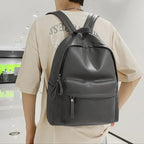 PU Leather Zip Backpack Bag - Leather Backpack Bag by Trendsi | Available at Handbags Specialist Headquarter